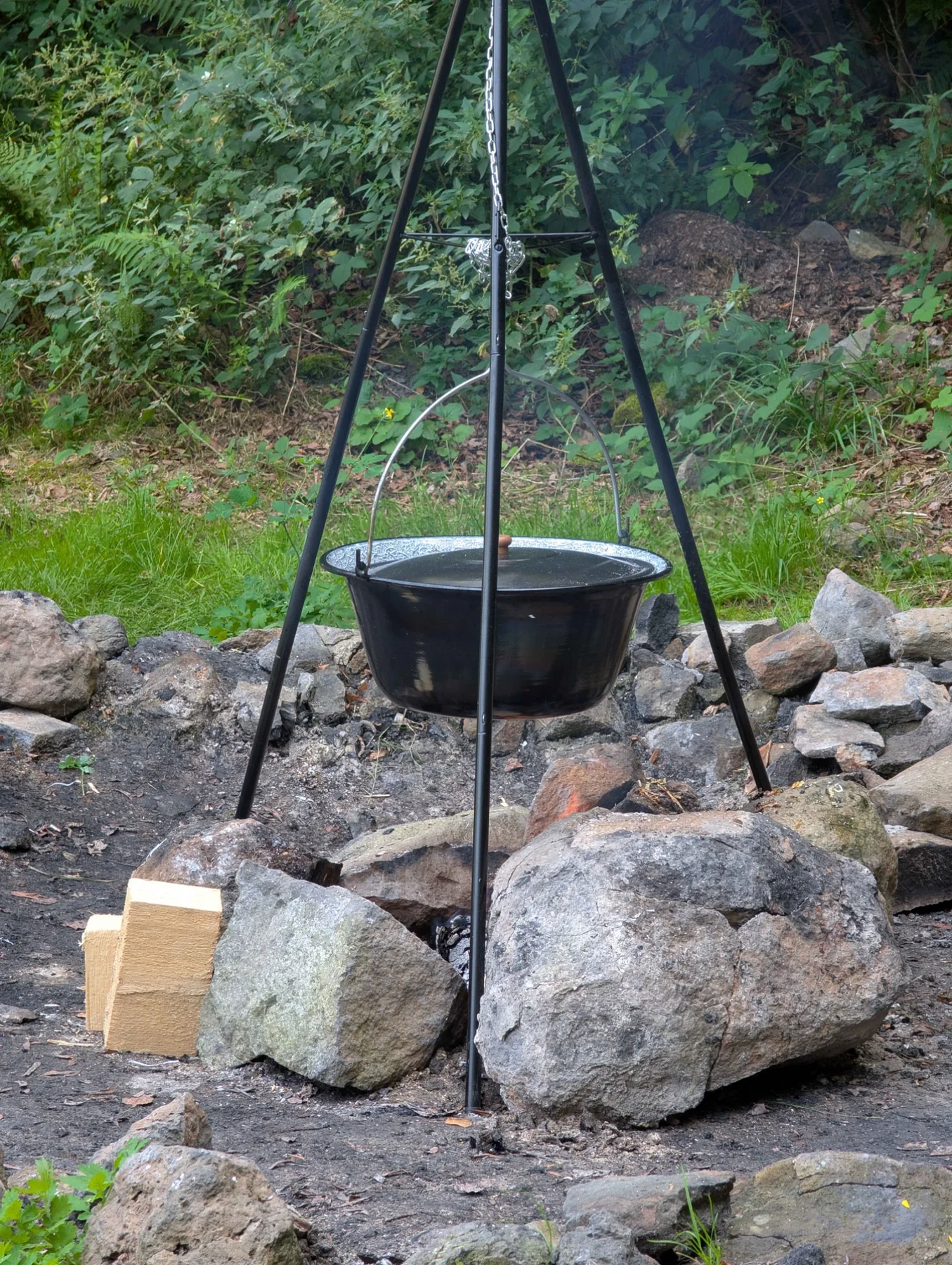 Gemeinsames Kochen am Feuer beim Rudelbums